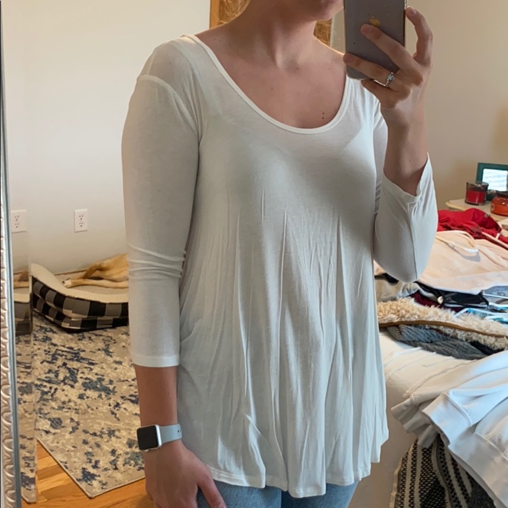 White Flowy Top, Tie up back